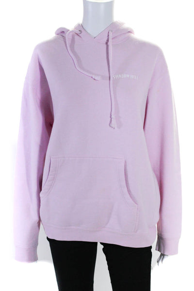 Shadow Hill Womens Logo Oversize Fleece Hoodie Sweatshirt Light Pink Size Medium