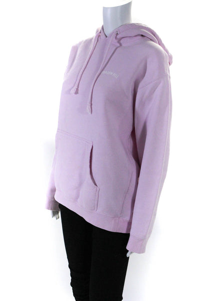 Shadow Hill Womens Logo Oversize Fleece Hoodie Sweatshirt Light Pink Size Medium