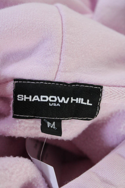 Shadow Hill Womens Logo Oversize Fleece Hoodie Sweatshirt Light Pink Size Medium