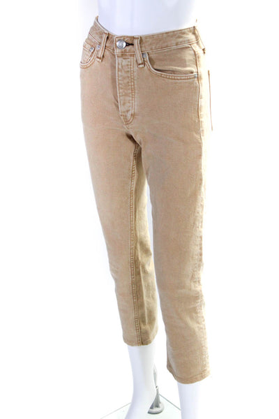 Rag & Bone Womens Maya High Rise Ankle Slim Leg Jeans Beige Size 24