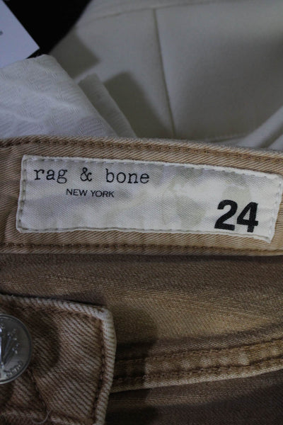 Rag & Bone Womens Maya High Rise Ankle Slim Leg Jeans Beige Size 24