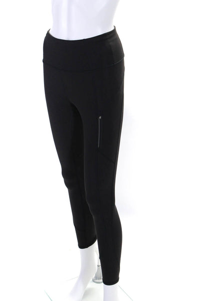 Athleta Womens High Waist Zip Pocket Ankle Leggings Pants Black Size XXS