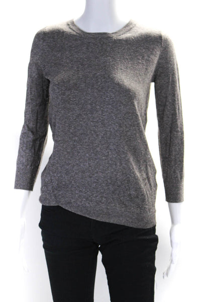 Isabel Marant Etoile Womens Crew Neck Thin Knit Sweater Gray Silk Size 0