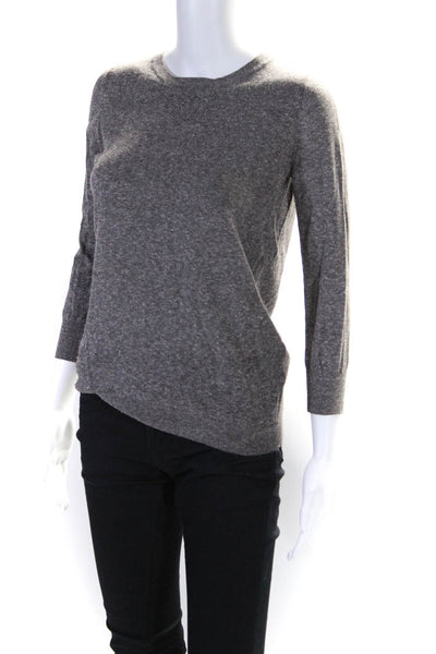 Isabel Marant Etoile Womens Crew Neck Thin Knit Sweater Gray Silk Size 0