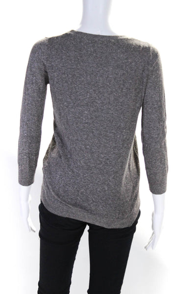 Isabel Marant Etoile Womens Crew Neck Thin Knit Sweater Gray Silk Size 0