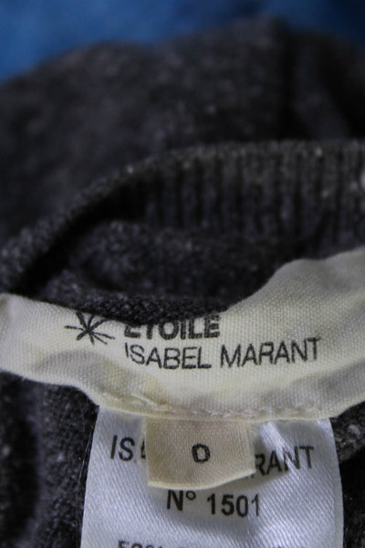 Isabel Marant Etoile Womens Crew Neck Thin Knit Sweater Gray Silk Size 0