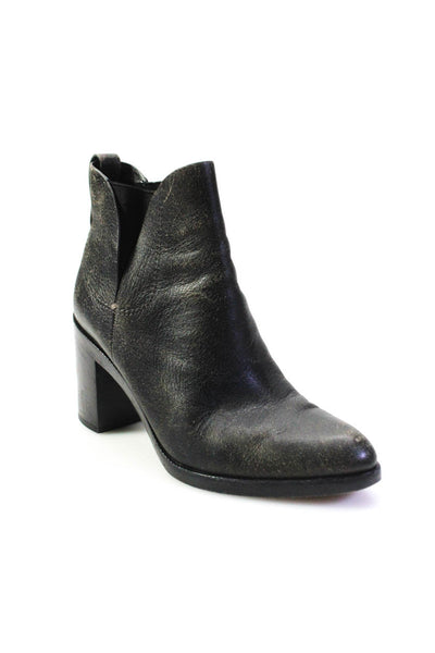 Alexander Wang Womens Leather Stretch Inset Ankle Boots Black Size 38.5 8.5