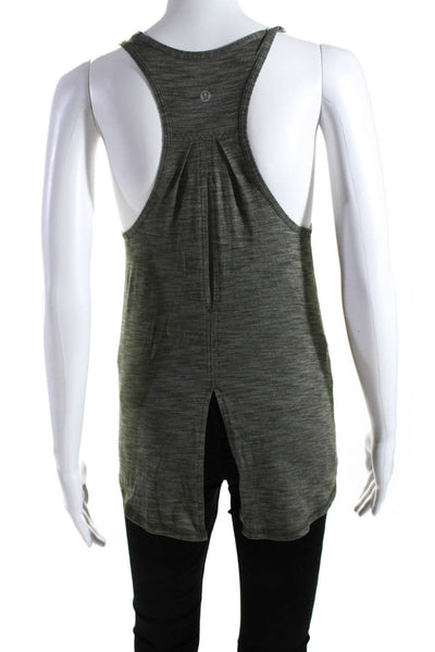 Lululemon Womens Scoop Neck Racerback Athletic Tank Top Olive Green Size 6