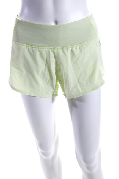 Outdoor Voices Womens Mid Rise Athletic Shorts Light Yellow Green Size Small