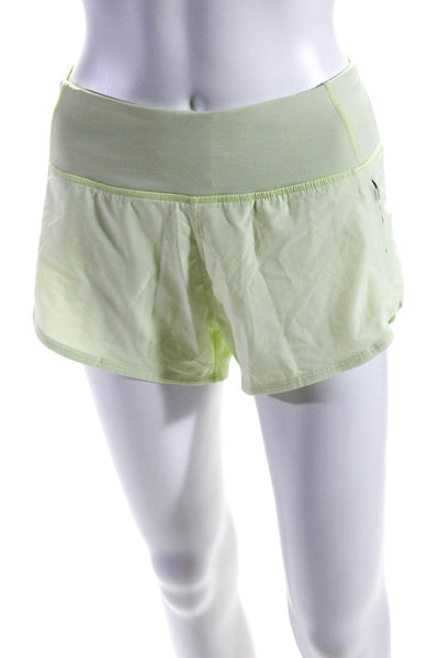 Outdoor Voices Womens Mid Rise Athletic Shorts Light Yellow Green Size Small