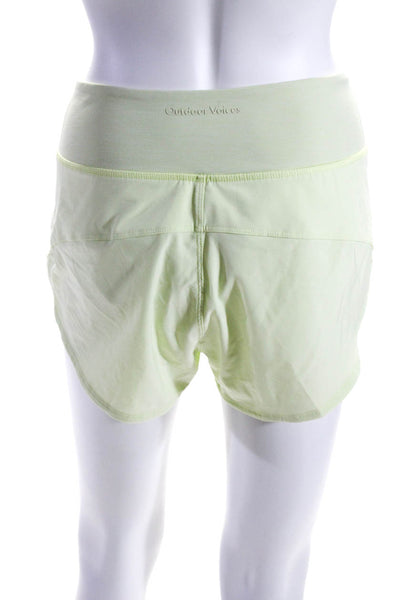 Outdoor Voices Womens Mid Rise Athletic Shorts Light Yellow Green Size Small