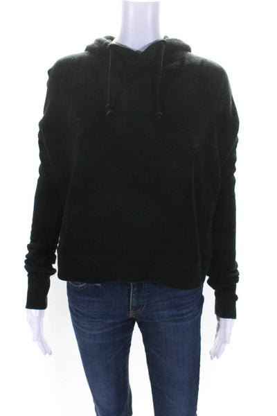 Rag & Bone Women's Hood Long Sleeves Pullover Sweatshirt Black Size XS