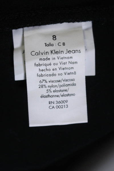 Calvin Klein Women's Button Closure Flat Front Skinny Pants Black Size 8