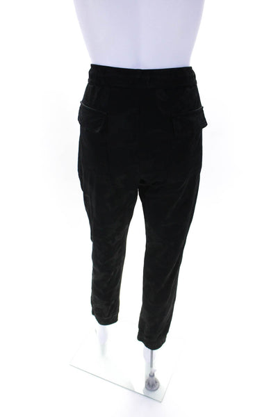 Karl Lagerfeld Women's Drawstring Waist Tapered Leg Jogger Pants Black Size M