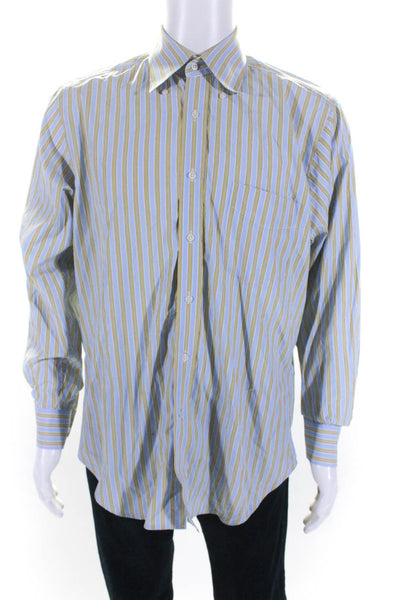 J. Mclaughlin Men's Collared Long Sleeves Button Down Stipe Shirts Size M