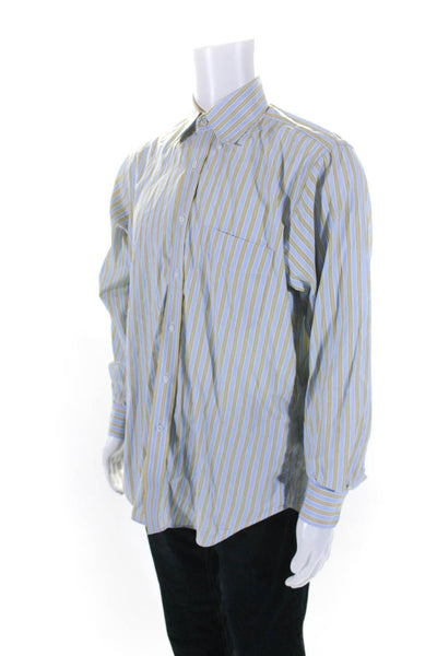 J. Mclaughlin Men's Collared Long Sleeves Button Down Stipe Shirts Size M