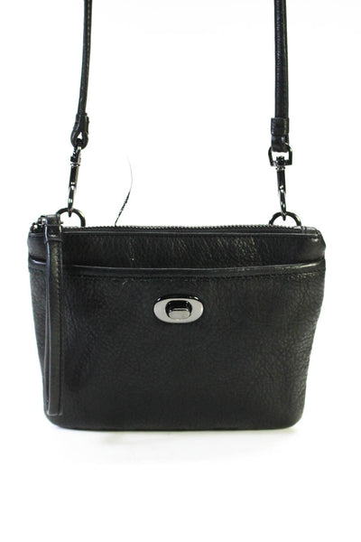 Margot Women's Zip Closure Leather Crossbody Handbag Black Size S