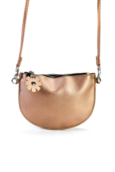 ZAC Zac Posen Women's Zip Closure Flat Crossbody Handbag Bronze Size S