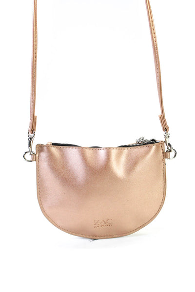 ZAC Zac Posen Women's Zip Closure Flat Crossbody Handbag Bronze Size S