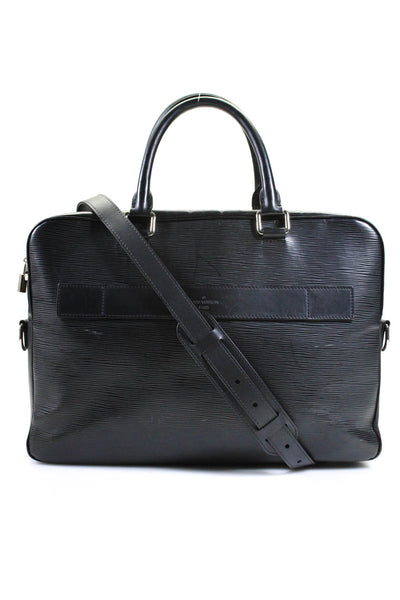 Louis Vuitton Unisex Epi Leather Porte Documents Zip Top Briefcase Black Handbag