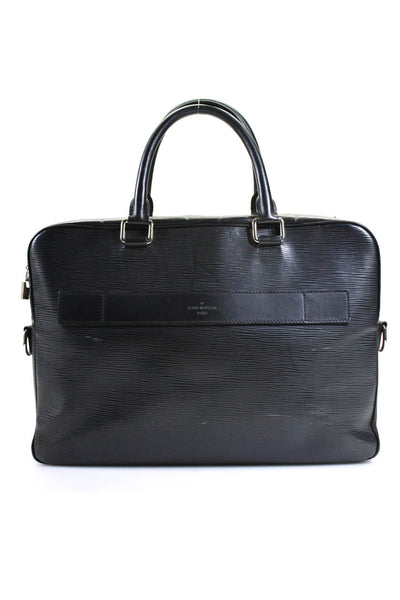 Louis Vuitton Unisex Epi Leather Porte Documents Zip Top Briefcase Black Handbag