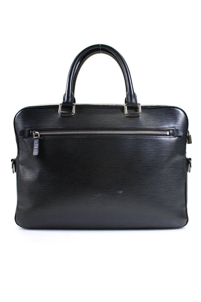 Louis Vuitton Unisex Epi Leather Porte Documents Zip Top Briefcase Black Handbag