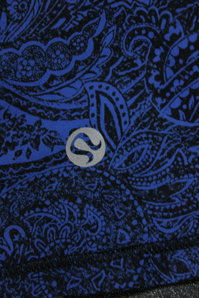 Lululemon Womens Blue Paisley Print Mesh Trim Sleeveless Active Tank Top Size S