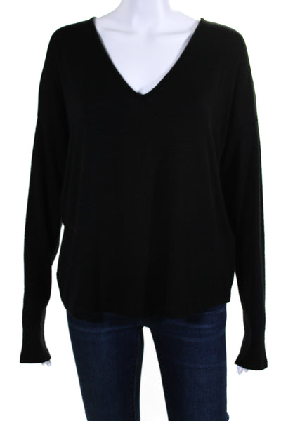 Rag & Bone Womens Long Sleeves V Neck Pullover Sweater Black Size Medium