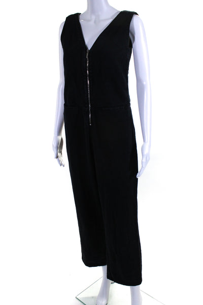 Trf Collection Zara Women's V-Neck Sleeveless Straight Leg Jumpsuit Black Size S