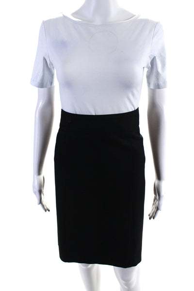 Tse Womens Wool Knee Length Lined Pencil Skirt Black Size 12