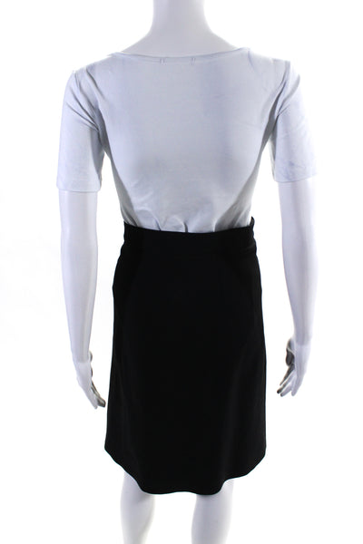 Piazza Sempione Womens Buttoned Lined A Line Skirt Black Size 48