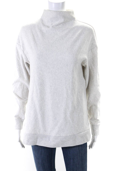 Theory Women's High Neck Long Sleeves Pullover Sweatshirt Gray Size S