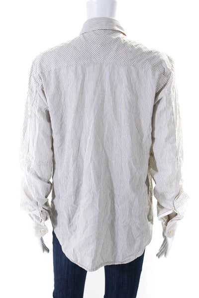 Rag & Bone Women's Collared Long Sleeves Button Down Shirt Stripe Size M