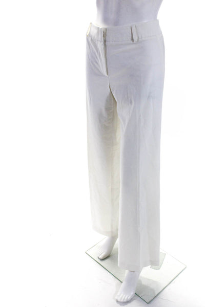 Trina Turk Women's Flat Front Pockets Straight Leg Dress Pants White Size 8