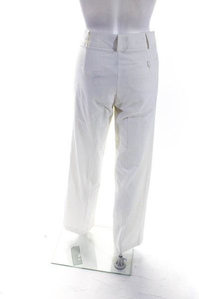 Trina Turk Women's Flat Front Pockets Straight Leg Dress Pants White Size 8