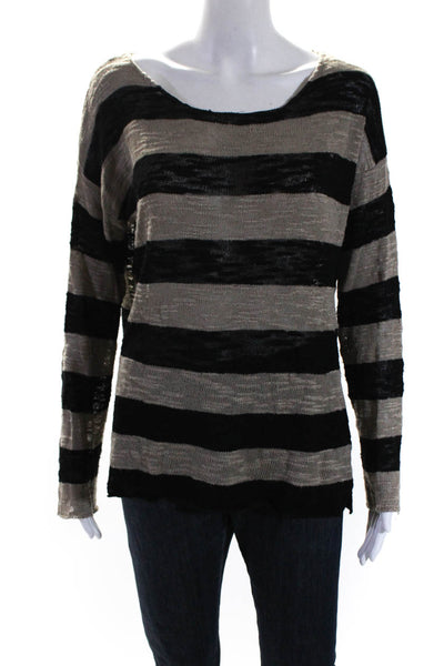 525 America Women's Round Neck Long Sleeves Pullover Stripe Sweater Size M