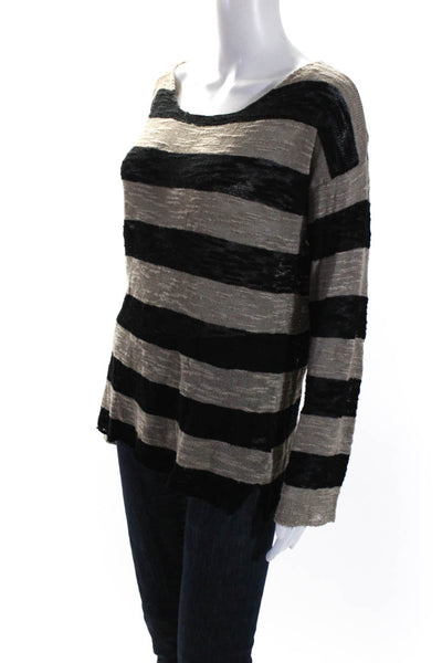 525 America Women's Round Neck Long Sleeves Pullover Stripe Sweater Size M