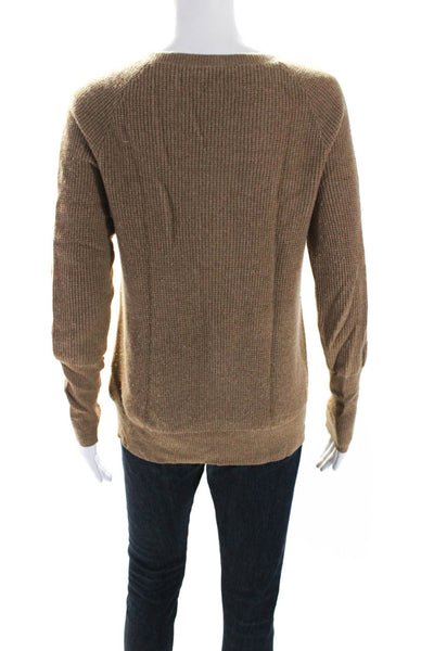 J Crew Collection Womens Long Sleeve Crew Neck Sweater Cashmere Beige Medium