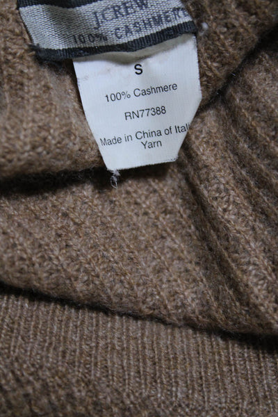 J Crew Collection Womens Long Sleeve Crew Neck Sweater Cashmere Beige Medium