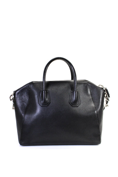 Givenchy Womens Medium Antigona Goat Leather Satchel Tote Handbag Black