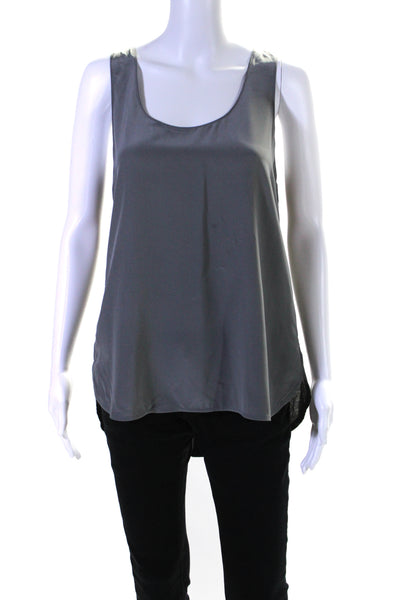 Vince Womens Silk Blend Pullover Sleeveless Tank Top Steel Gray Size Small