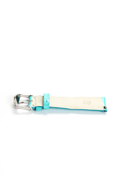 Michele Womens Patent Leather Light Blue Watch Strap 18mm