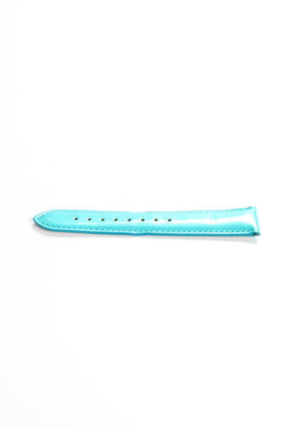 Michele Womens Patent Leather Light Blue Watch Strap 18mm