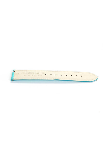 Michele Womens Patent Leather Light Blue Watch Strap 18mm