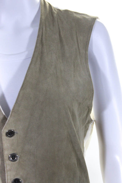 Greg Lauren Womens Suede Canvas Vest Green White Size 1 eBay Endless Runway