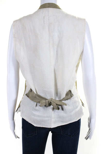 Greg Lauren Womens Suede Canvas Vest Green White Size 1 eBay Endless Runway