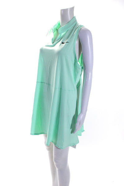 Nike Womens V Neck Sleeveless Knee Length A Line Dress Mint Green Size 1X