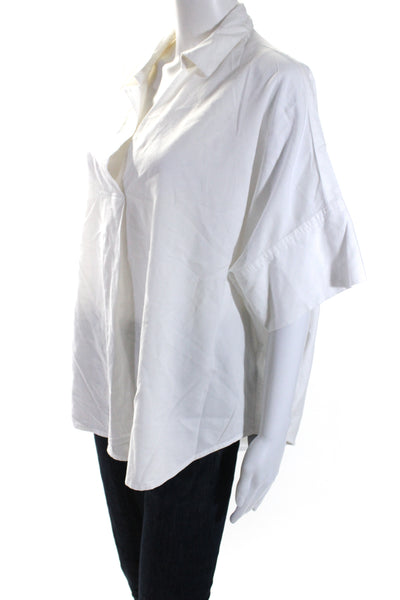 Madewell Womens Short Sleeves Collared Shirt White Size Extra Extra Large