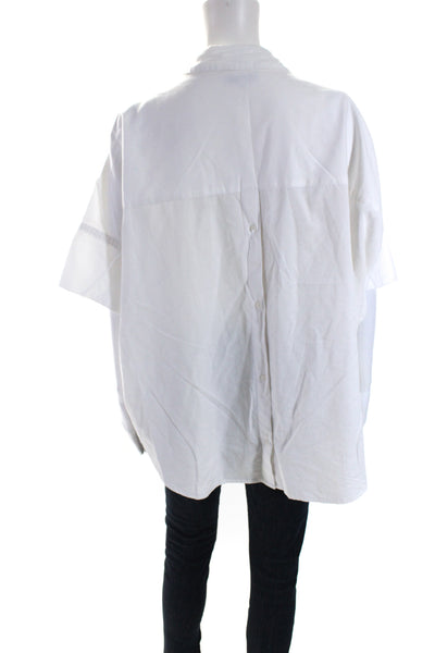 Madewell Womens Short Sleeves Collared Shirt White Size Extra Extra Large