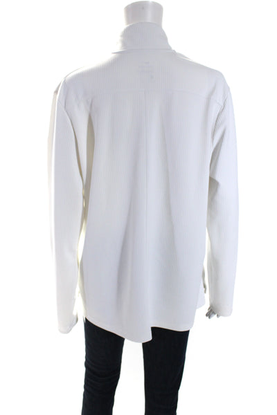 Nike Womens Half Zipper Long Sleeves Turtleneck Shirt White Size Extra Large